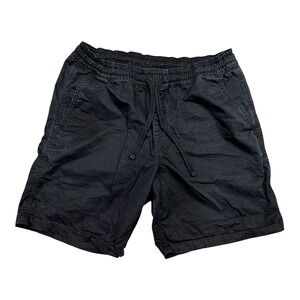 Vans Mens Elastic Waist Chino Shorts Black Drawstring Skateboard Medium NICE!